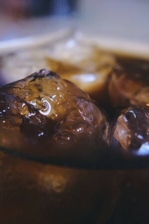 ice cube in a drink - close-upの写真素材