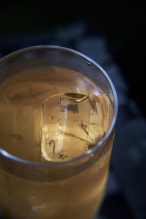 ice cube in a drink - close-upの写真素材