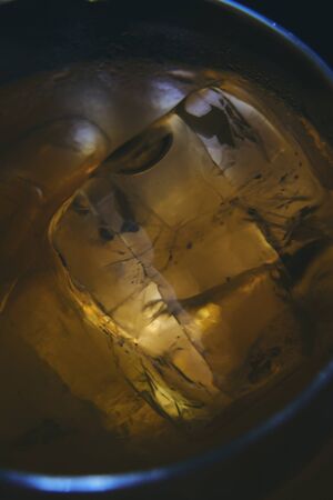 ice cube in a drink - close-upの写真素材