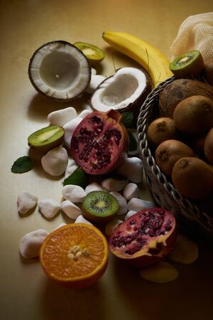 Tropical fruit basket.の写真素材