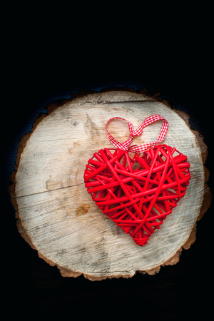 Valentines Day background with hearts, craft, cuteの写真素材