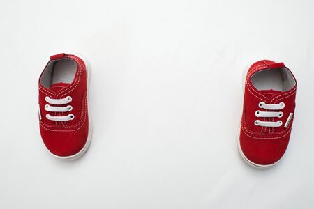 baby shoes, announcement, beauty bow copy lightの写真素材