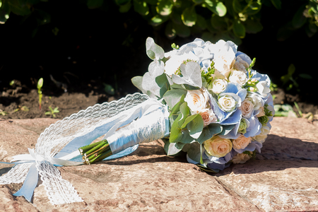 Close-up of the bride's flowerの写真素材