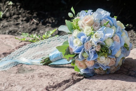 Close-up of the bride's flowerの写真素材