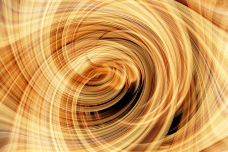 Abstract yellow and golden waves over black background