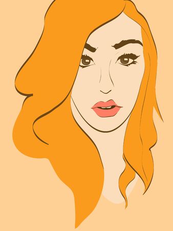 beautiful woman face portrait vector illustration のイラスト素材