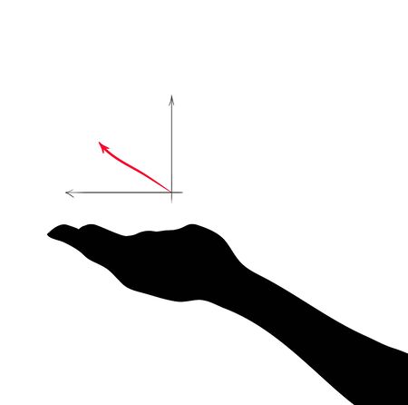 Hand with color high graph arrowのイラスト素材