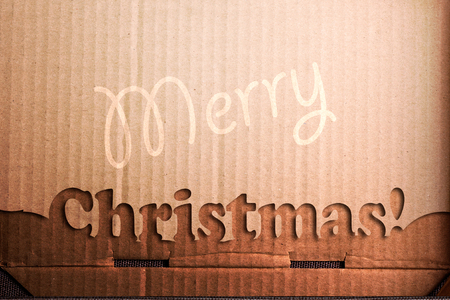 Christmas decoration over grunge background/vintage paper christmas cardの写真素材