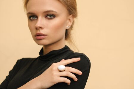 Beautiful Young Woman with Clean Fresh Skin . Cosmetology , beauty and spa .