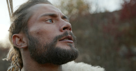 Warrior in Nature A Profound Moment of Deep Reflection Amidst the Wilderness and Serenity