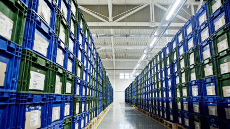 Maximizing Efficient Warehouse Storage Through the Use of ColorCoded Crates for Better Organization