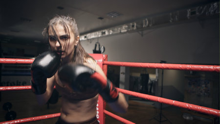 Young girl persistently stalled in camera in the ring