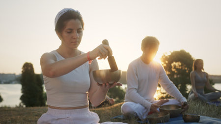 Join our serene Sunset Meditation Gathering with soothing Singing Bowls for an enriching experience