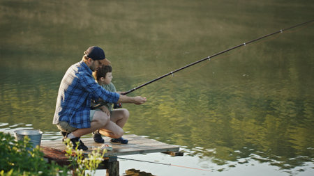 Fishing Together A Cherished Bond and Connection Between Parent and Child Through Nature