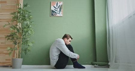 This artwork captures a contemplative moment within a serene and peaceful indoor space