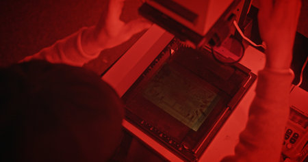 Conducting Microscopic Analysis in a Darkroom Environment with Specialized Red Lighting