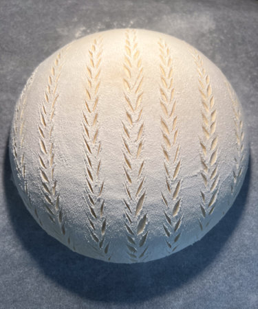 Artistic Bread Loaf Featuring an Intricate and Detailed Scoring Design for Aesthetic Appeal