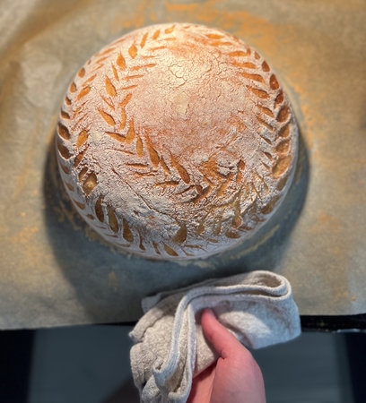 Artisan Bread with Intricate Scoring and Beautifully Crafted Designs for Visual Appeal