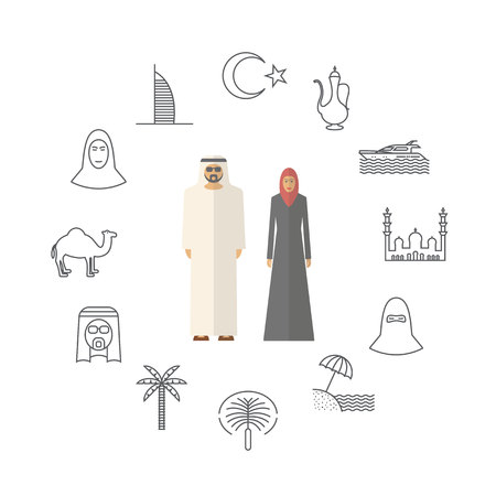 Arabic icon setのイラスト素材
