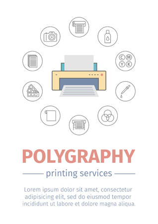 Printing polygraphy infographicの写真素材