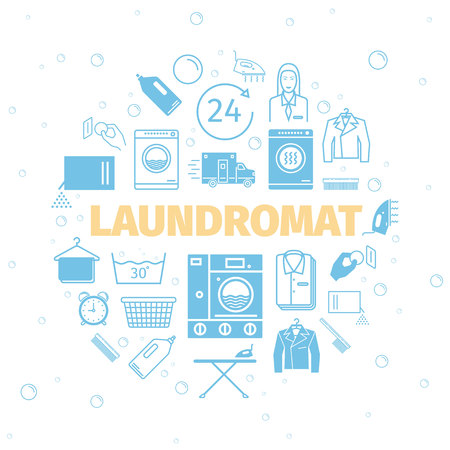 Laundromat banner.の写真素材