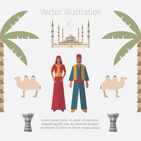 Turkey Flat Icon Set. Travel and Tourism Vector.のイラスト素材
