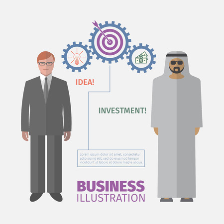 Business concept. Businessman Idea. Flat design.のイラスト素材