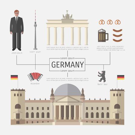 German infographics. Symbol of Berlin, architecture.のイラスト素材