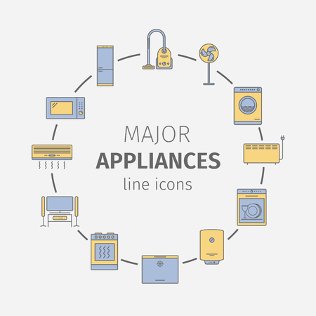 Major appliances icons setのイラスト素材