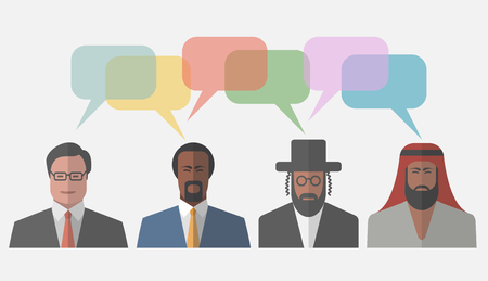 People icon with speech cloudsのイラスト素材