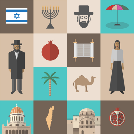 Israel travel.  Vector illustration.のイラスト素材