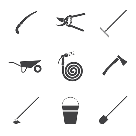 Set of tools for farmers farming in the flat styleのイラスト素材