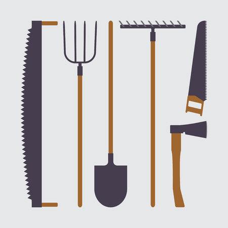 Set of tools in flat styleのイラスト素材