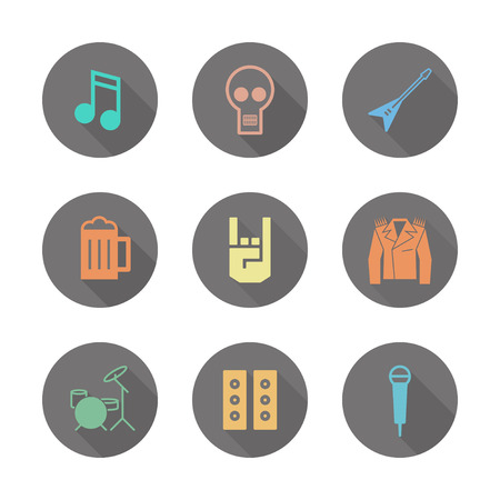 Rock and roll music icons. Music festival. Vector sign for web graphicのイラスト素材