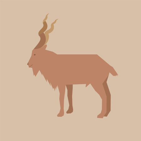 Markhor flat icon.のイラスト素材
