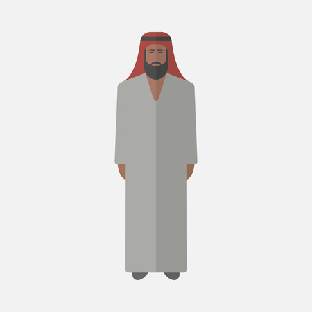 arabic man, flat icon.のイラスト素材