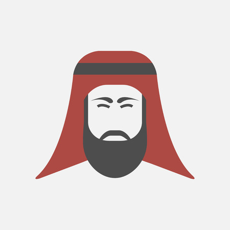 arabic man, flat icon.のイラスト素材