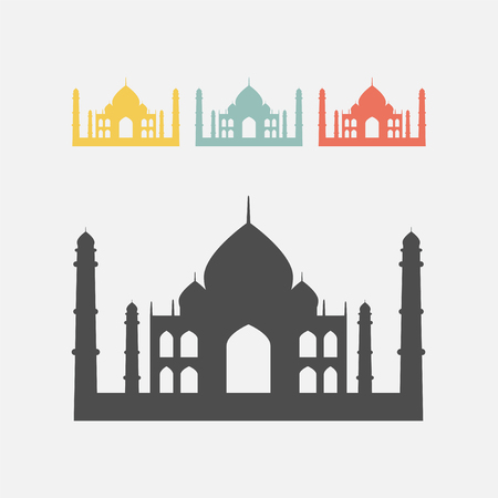 Taj Mahal silhouette icon.のイラスト素材