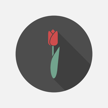 Tulip flower flat iconのイラスト素材