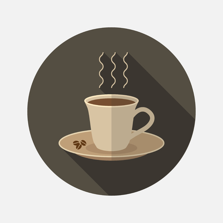 A cup of coffee. Flat illustrationのイラスト素材