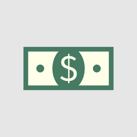 Dollar icon. Flat design style. Vector illustration.のイラスト素材