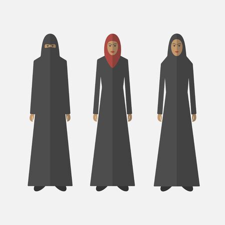 Muslim woman flat iconのイラスト素材