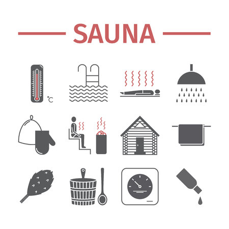 Sauna icons. Vector signsのイラスト素材