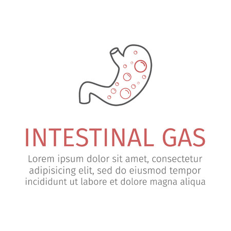 Intestinal gas. Vector iconのイラスト素材