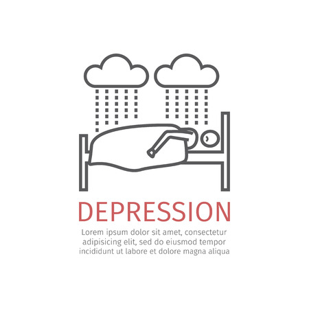 Depression. Vector icon for web graphic.のイラスト素材