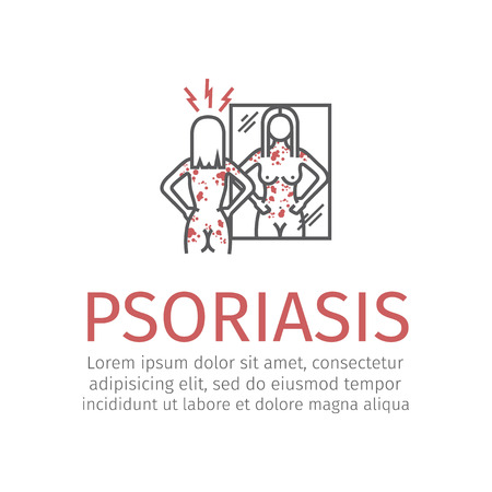 Psoriasis. Vector icon illustration.のイラスト素材