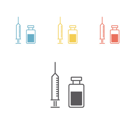 Vaccine. Line Icon. Vectorのイラスト素材