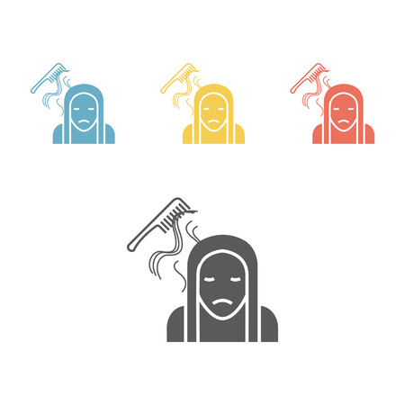 Hair Loss. Vector sign for web graphic.のイラスト素材