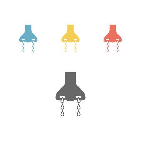 Runny nose allergies iconsのイラスト素材