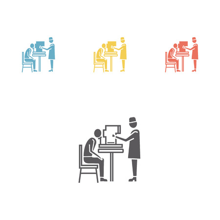 Eye examination icon. Vector illustrationのイラスト素材